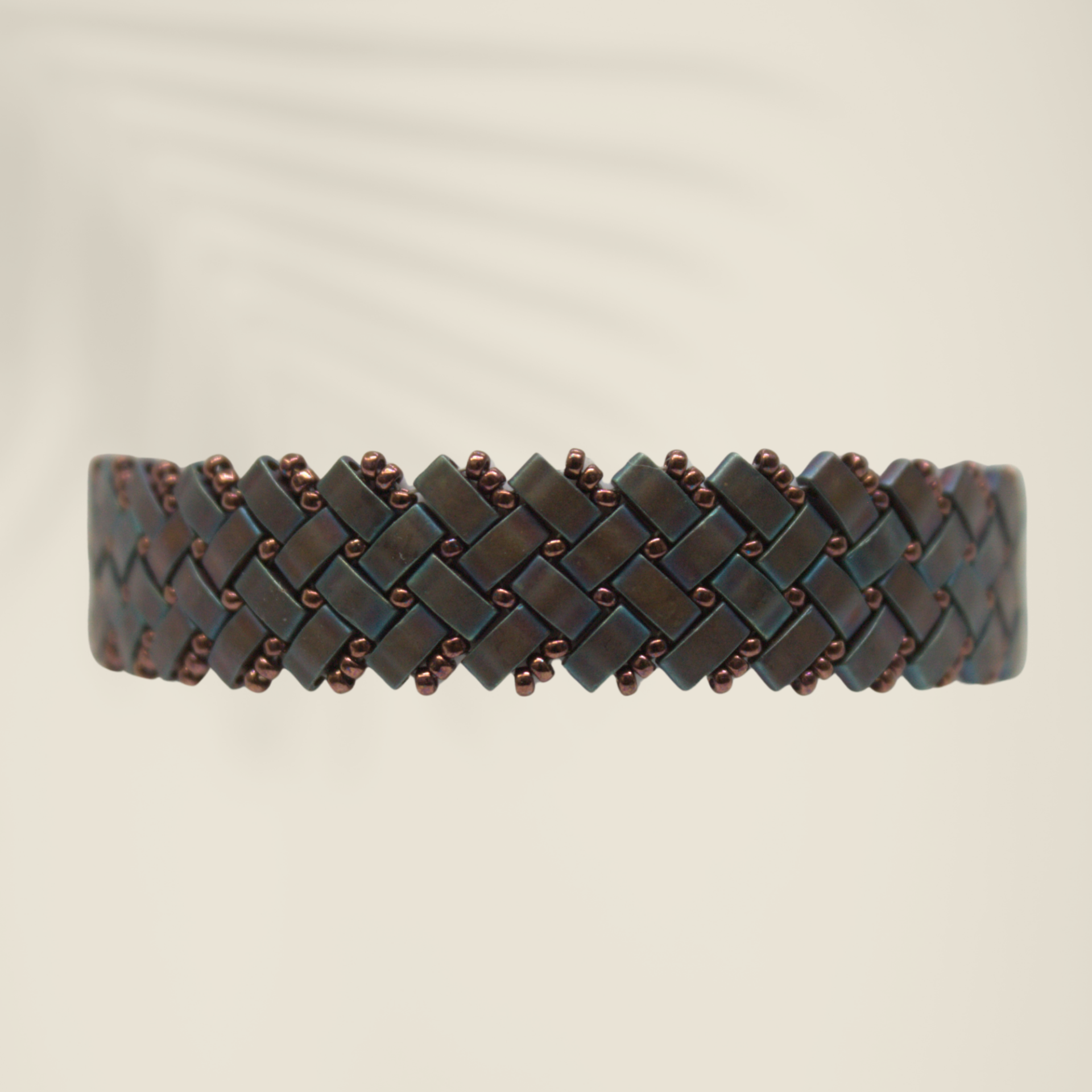 Bracelet deux chevrons bleu cuivré
