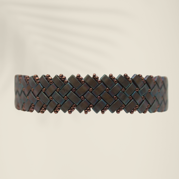 Bracelet deux chevrons bleu cuivré