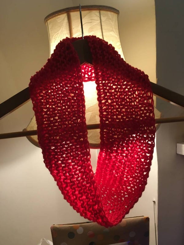 COWL Möbius Cowl Hot Pink Garter Stitch Lightweight Neck Cowl