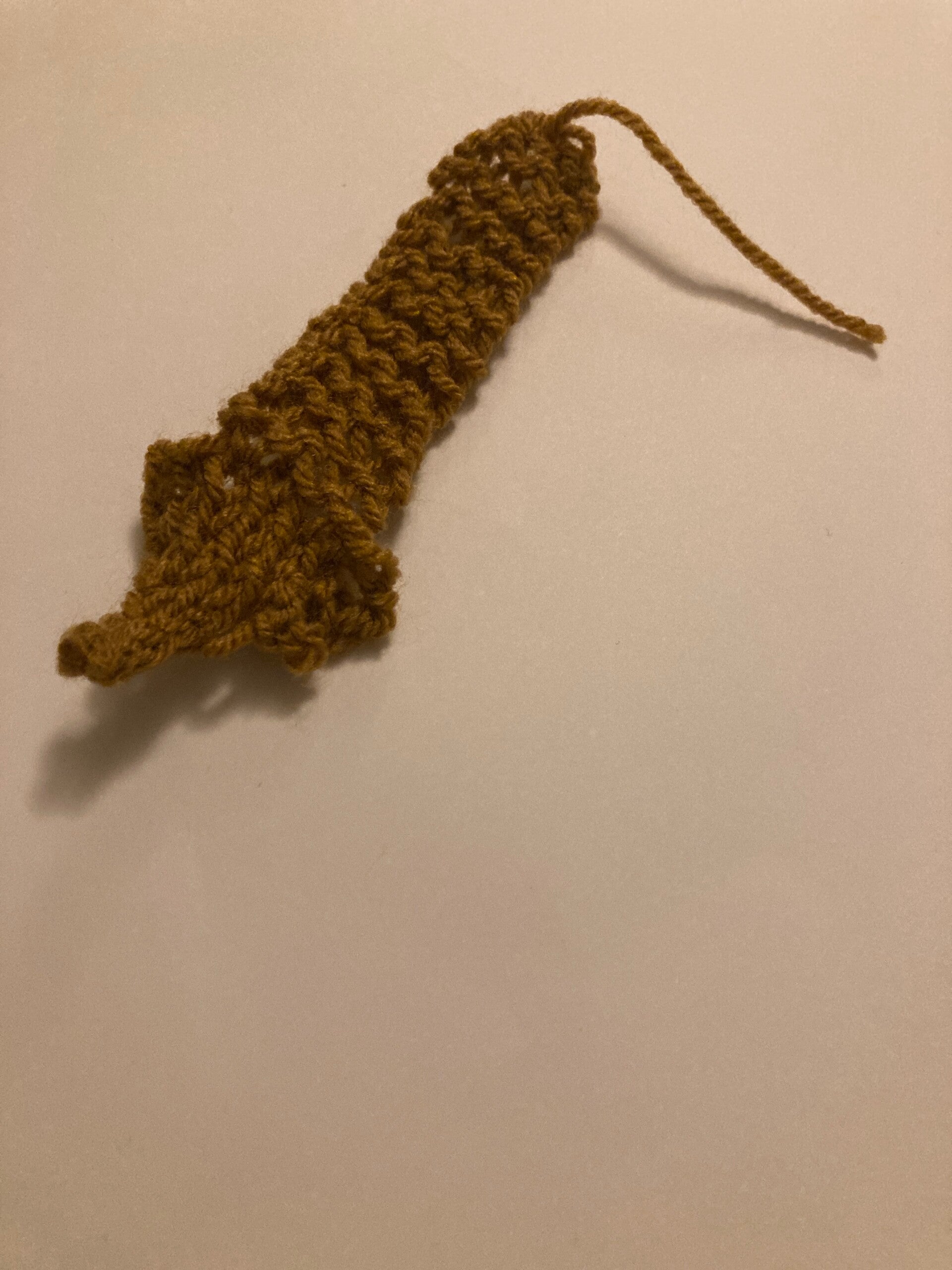 BOOKMARK Ochre Acrylic Fox Bookmark Recycled Yarn