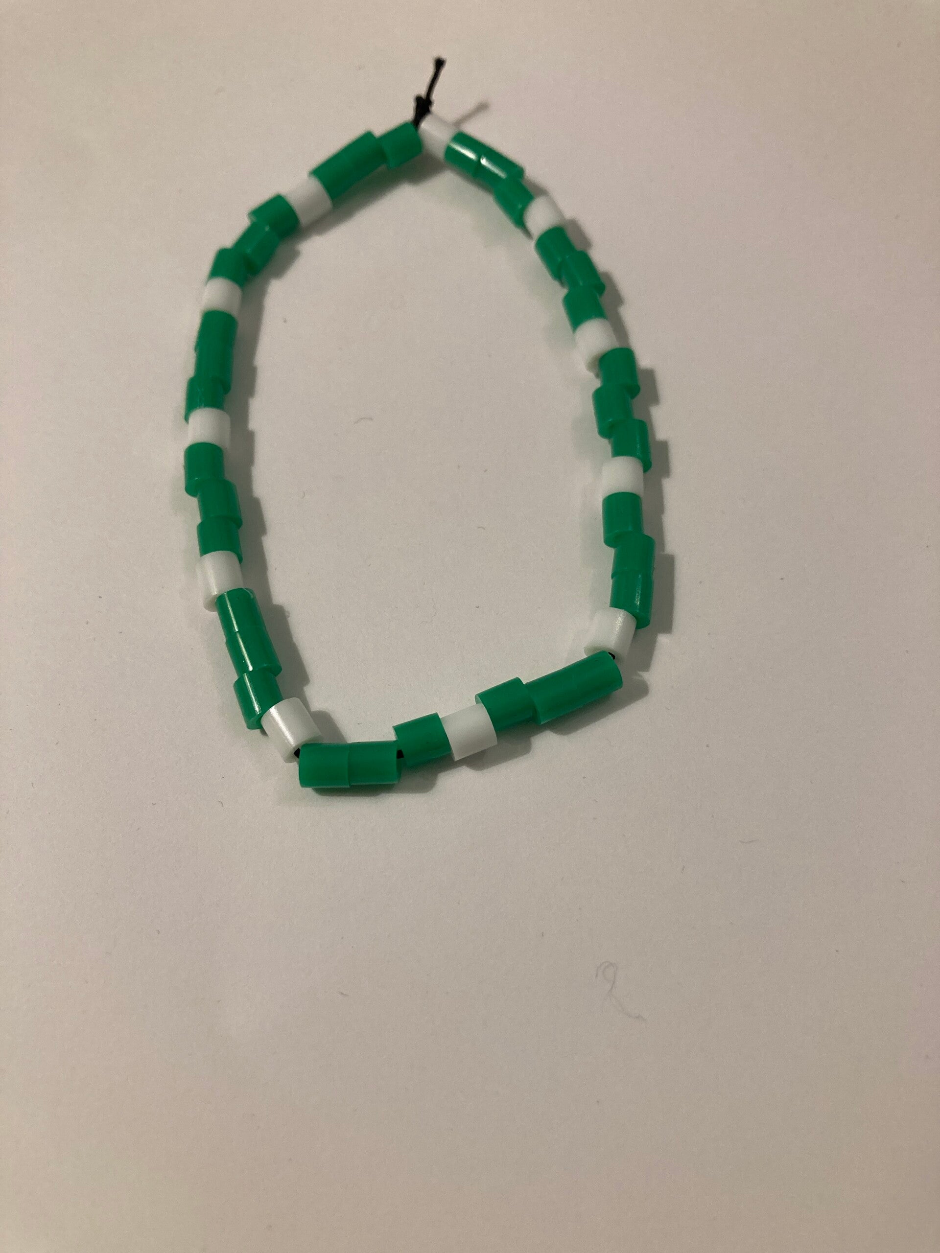 SPACER BEAD BRACELET Green And White Plastic Beadsh