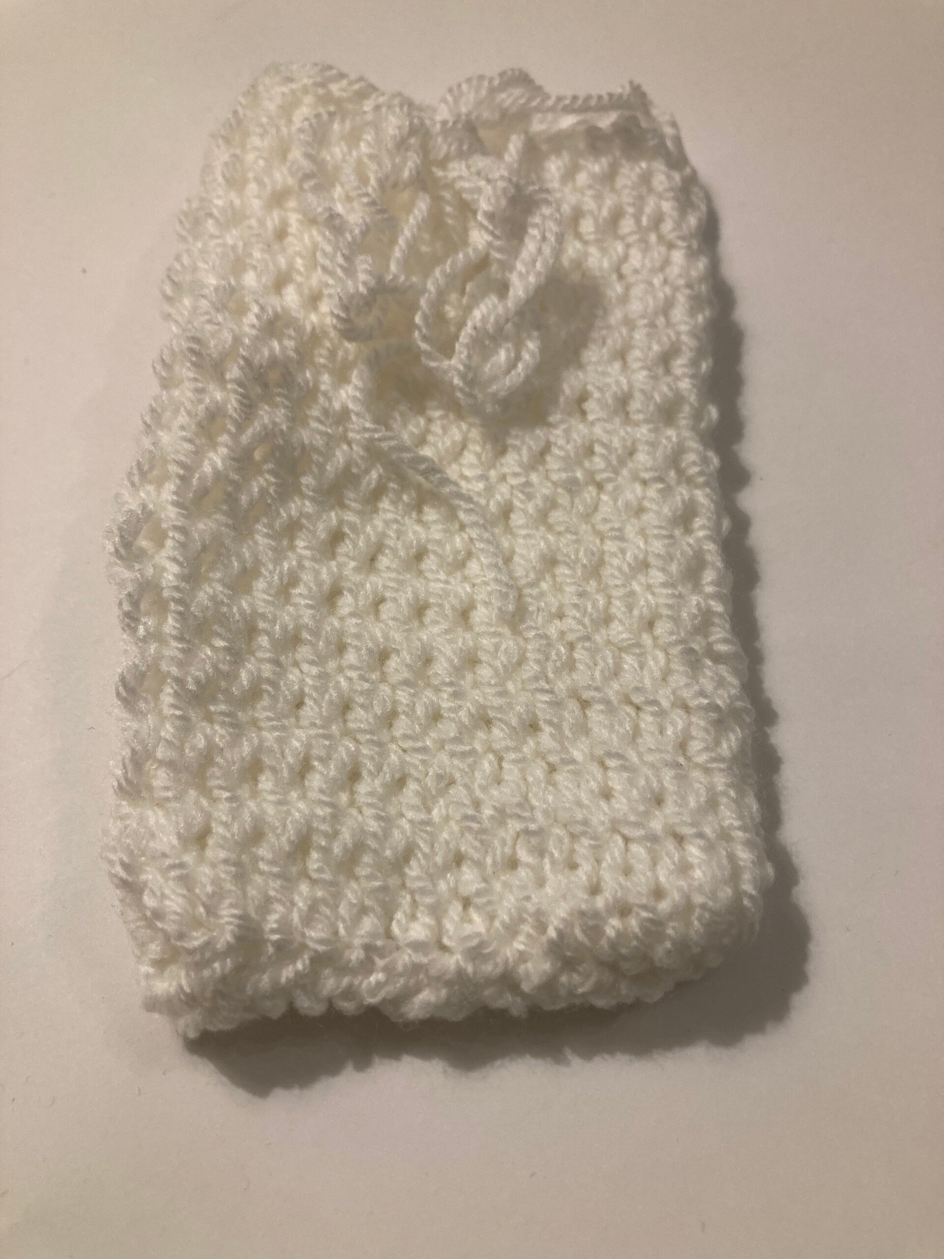 PURSE White Acrylic Drawstring Purse