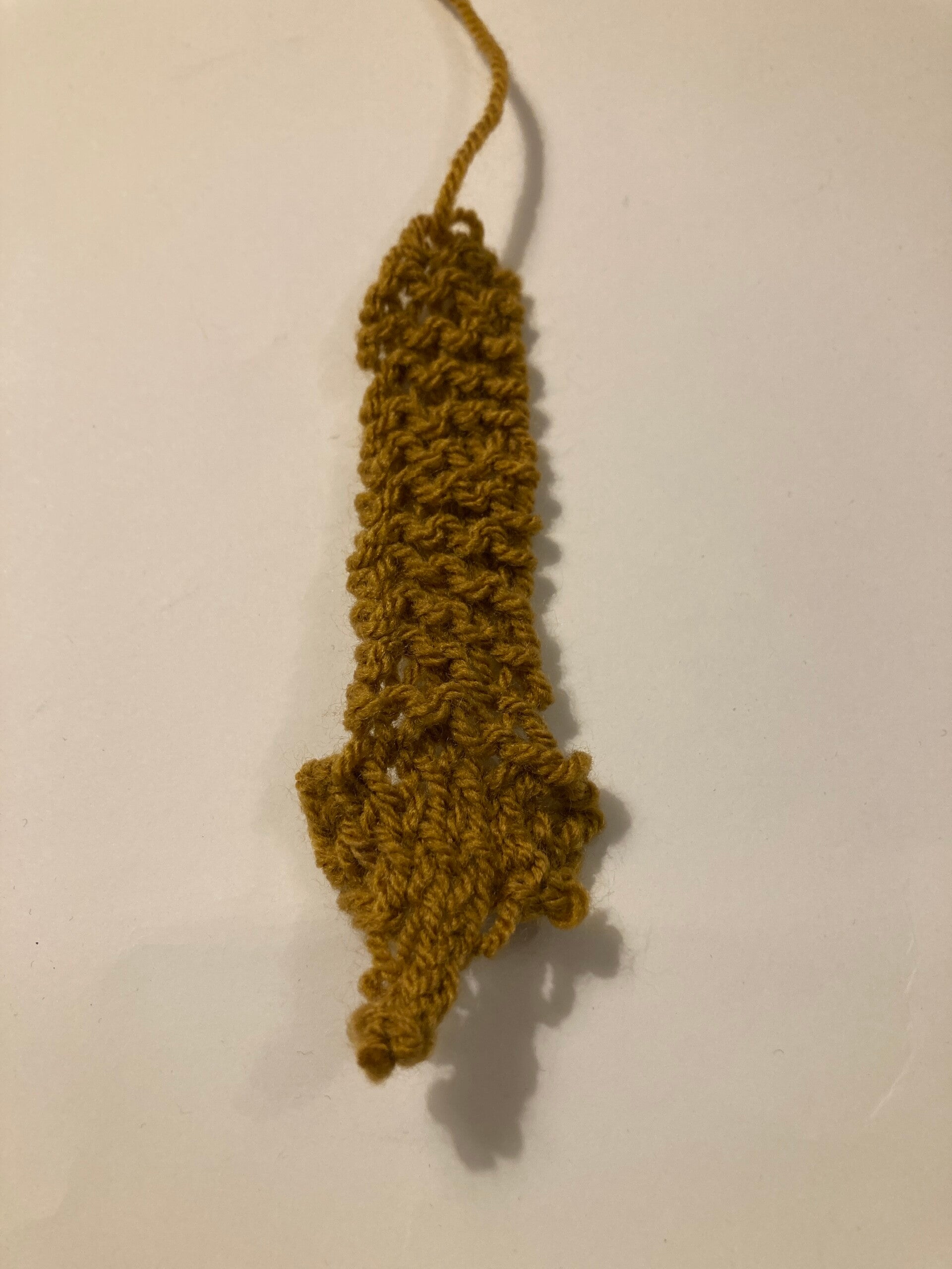 BOOKMARK Ochre Hand Knit Fox Shaped About 7”