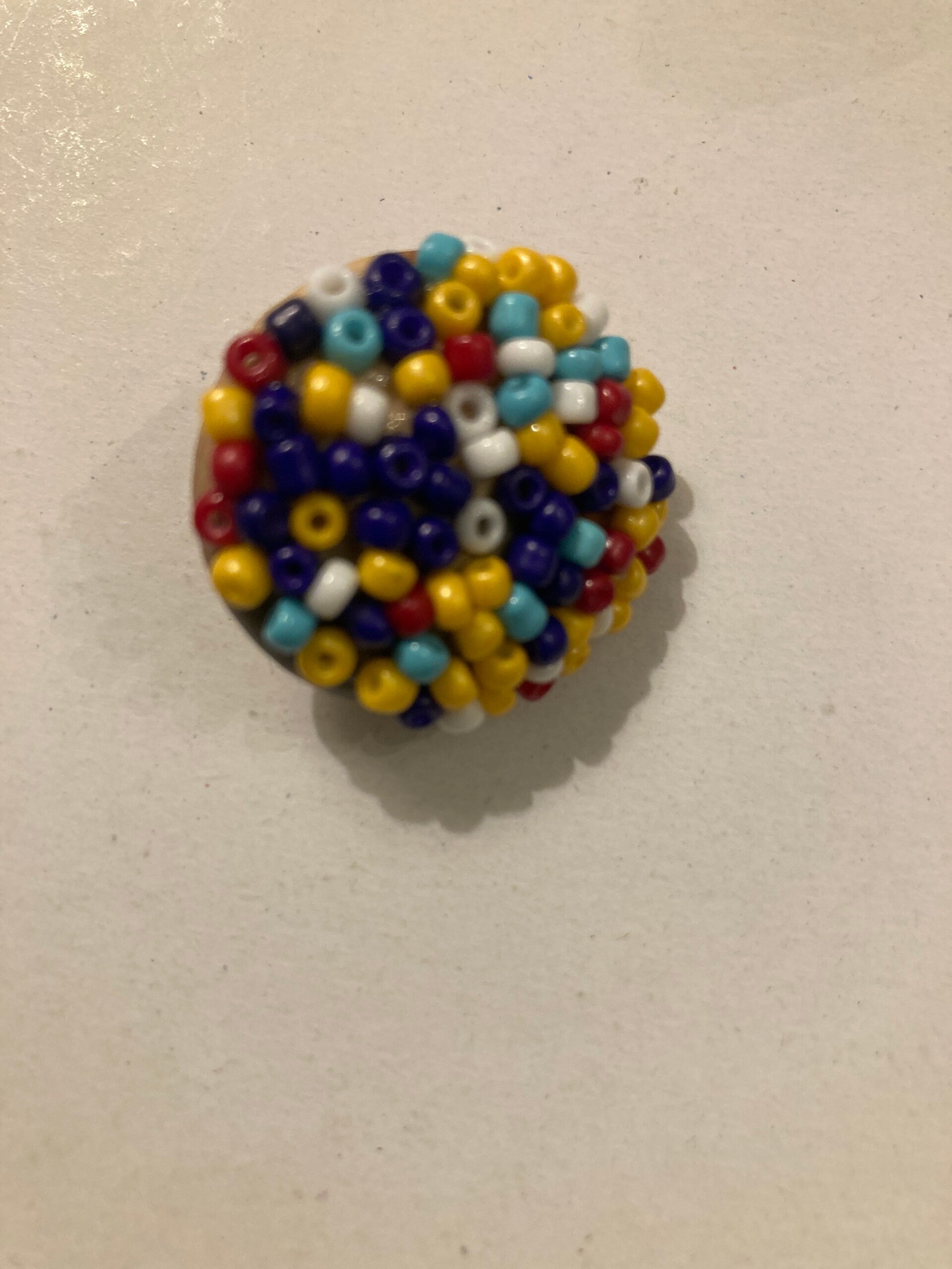 UNI EARRING Multi Resin Beads Glued On An Upcycled Clip On Earring