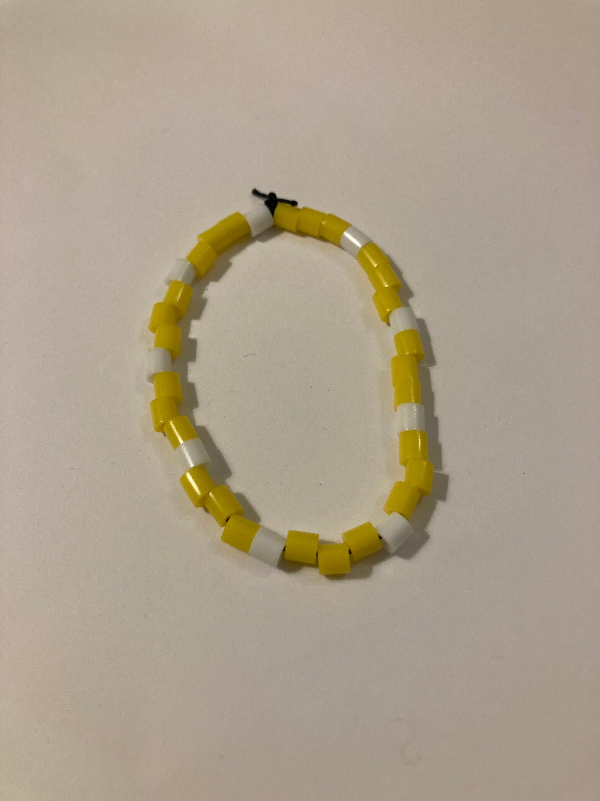 ELASTIC BRACELET Yellow And Whute Spacer Beads