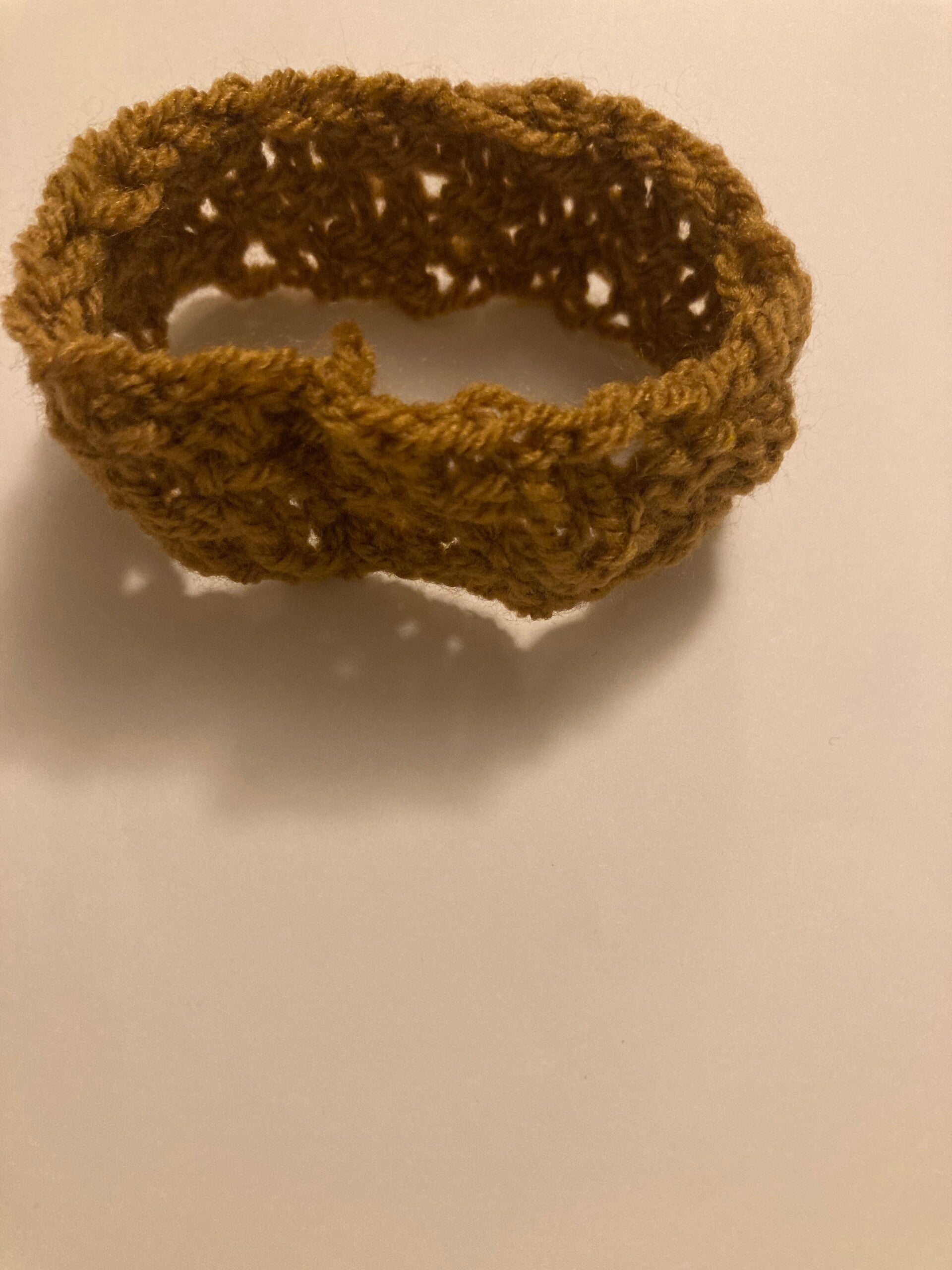 BRACELET Moss Stitch 8” Ochre Recycled Yarn