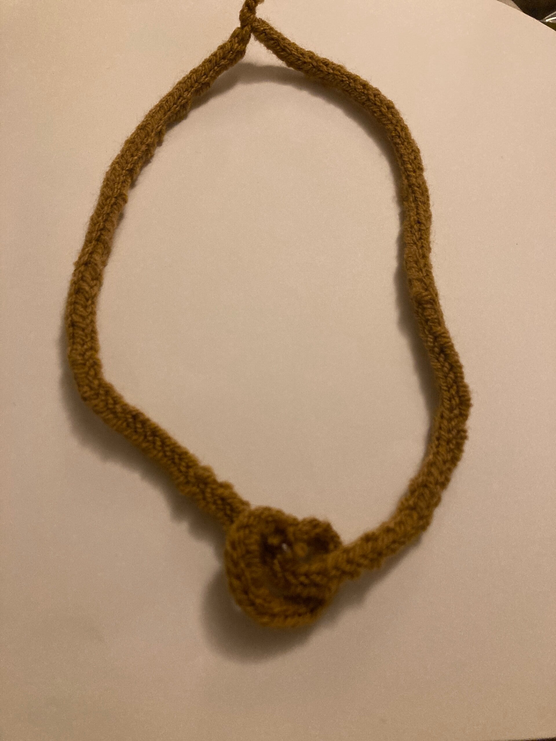 O NECKLACE Ochre Recycled Yarn I Cord Knitting Pull On