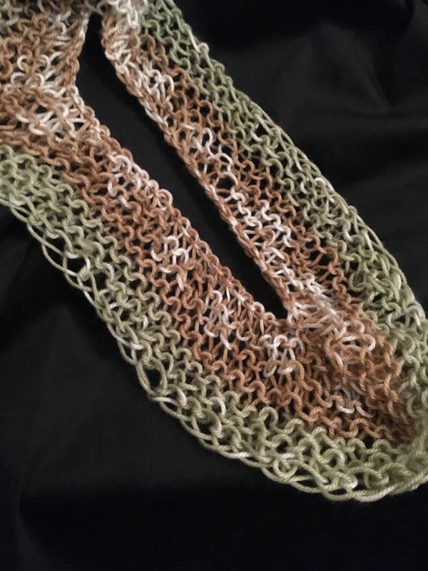 StudioAvai025 SCARF Möbius Scarf Multi Acrylic Wool 3.5” By 11”