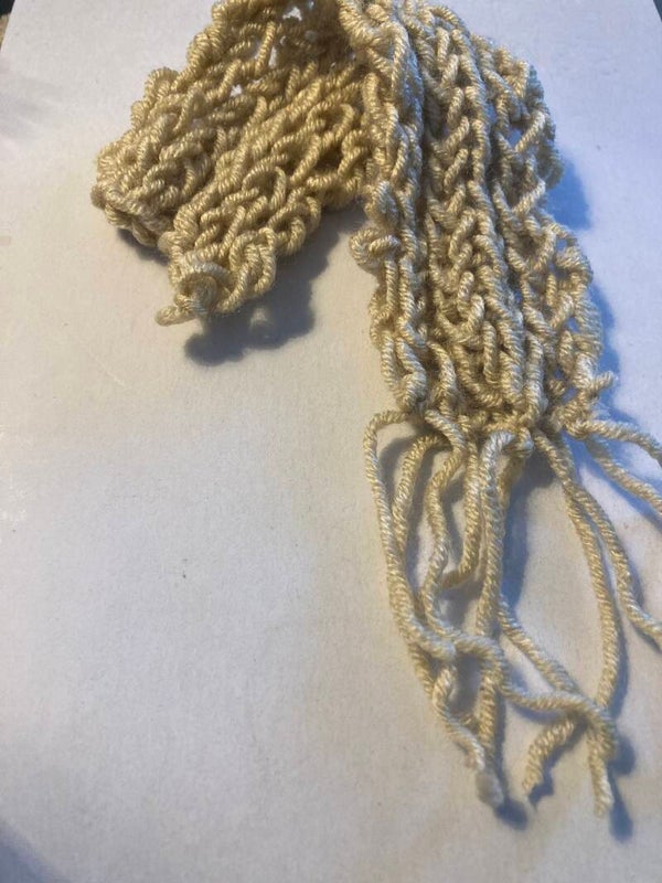BOOKMARK Ivory Acrylic Wool 10” By 2”
