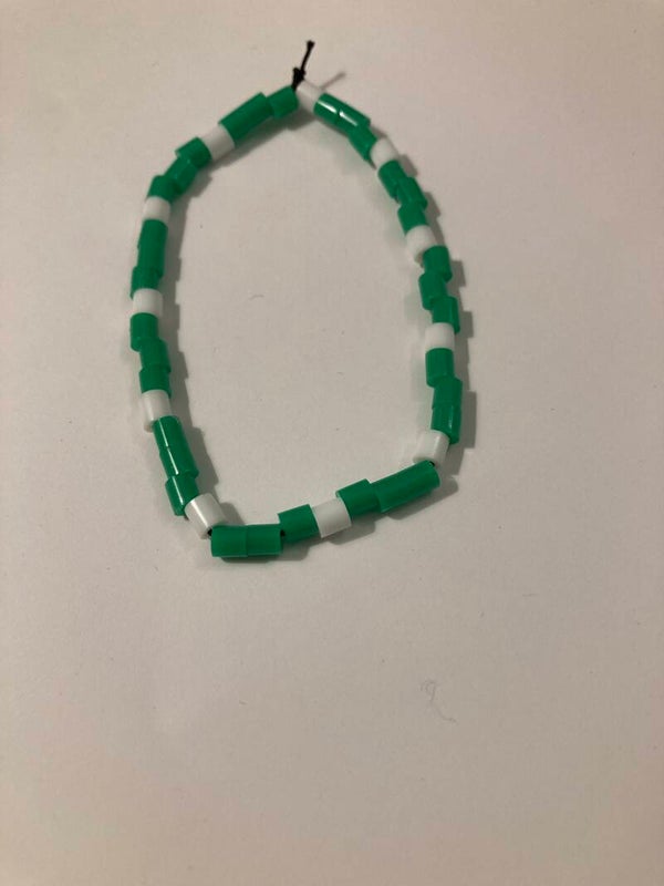 SPACER BEAD BRACELET Green And White Plastic Beadsh