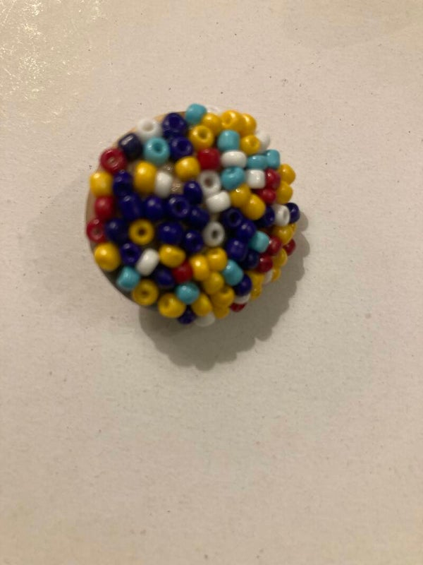 UNI EARRING Multi Resin Beads Glued On An Upcycled Clip On Earring