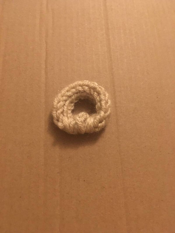 StudioAvai035 Cream Knitted Ring Band Size M