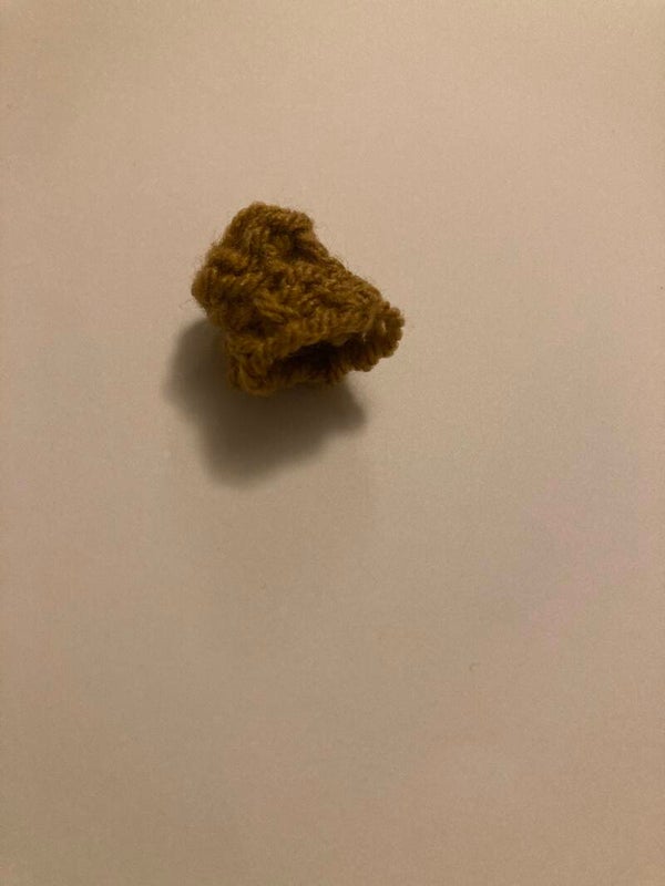 RING Acrylic Yarn Ochre Rib Knit 0.5 cm Diameter