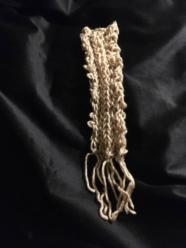 StudioAvai021 BOOKMARK Ivory Acrylic Wool 10” By 2”