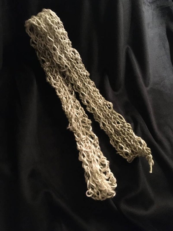 StudioAvai024 SCARF Multi Skinny Rib Knit Scarf 25” By 2” Avocado And Cream