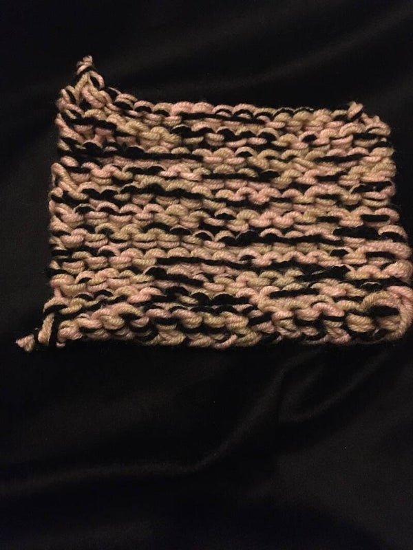 StudioAvai016 COASTER Triple Yarn Hand Knit 5.25” By 4”