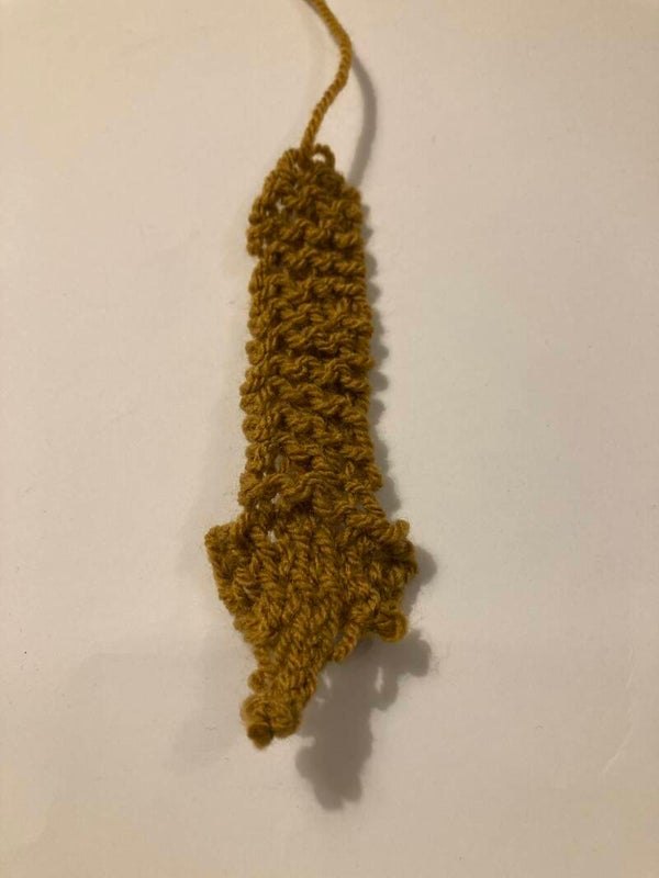 BOOKMARK Ochre Hand Knit Fox Shaped About 7”