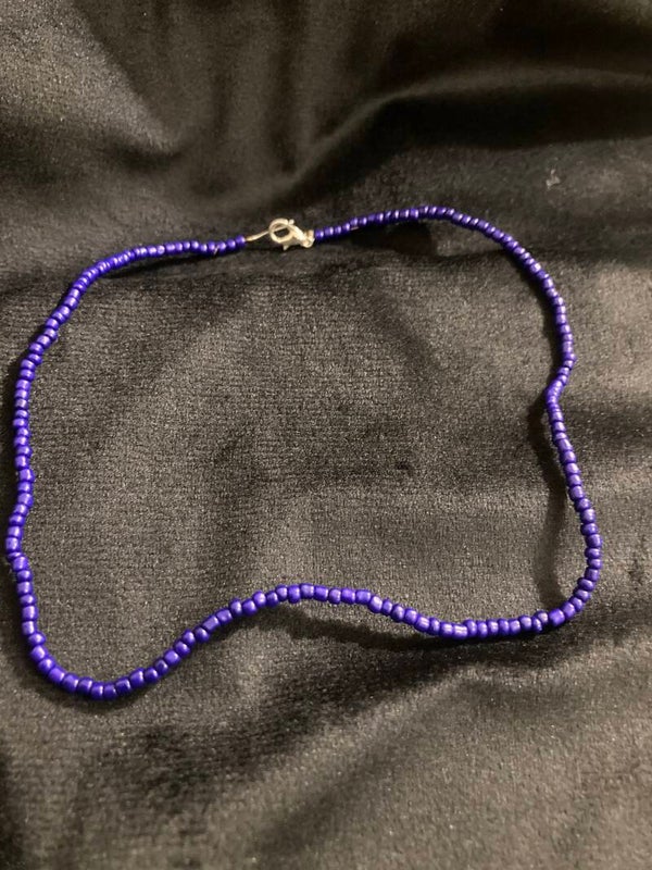COLLAR NECKLACE Dark Purple With Silver And Copper Findings 14.5” Lobster Clasp