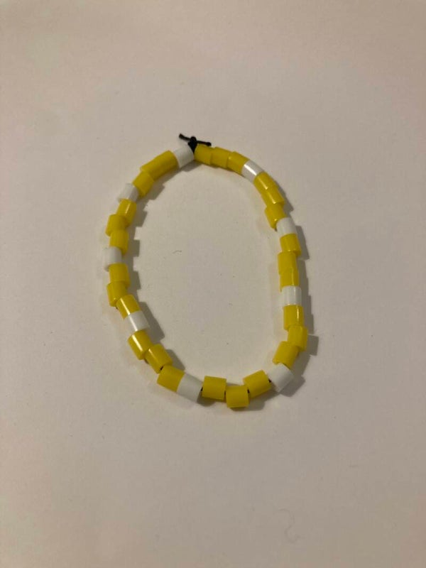 ELASTIC BRACELET Yellow And Whute Spacer Beads