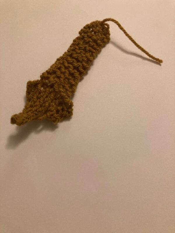 BOOKMARK Ochre Acrylic Fox Bookmark Recycled Yarn