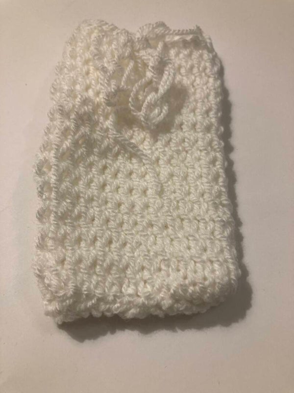 PURSE White Acrylic Drawstring Purse