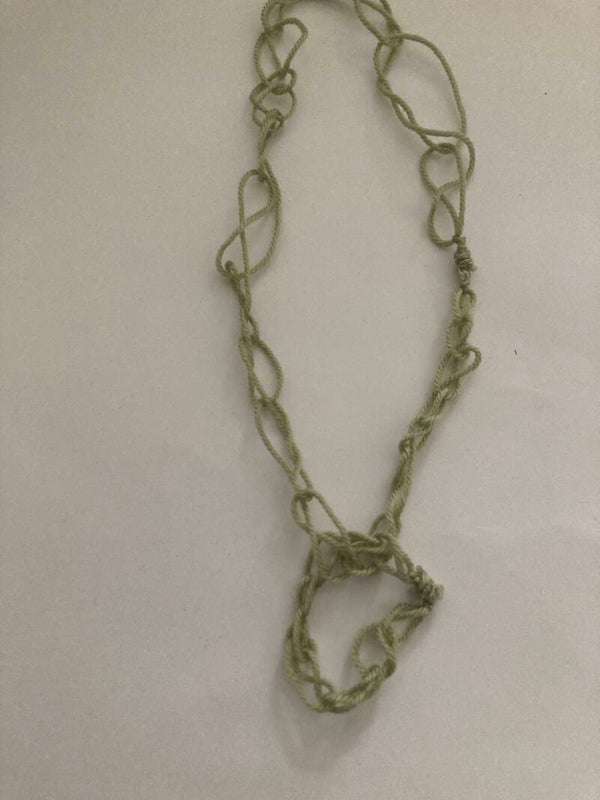 NECKLACE Lime Loop Necklace Finger Crochet Acrylic Yarn Matinee Length