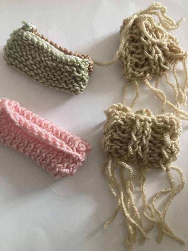 JOBLOT Knitted Purse Collection Set of 4 Purses 1”-2”