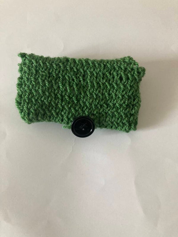 PURSE Hand Knit Green Acrylic Yarn
