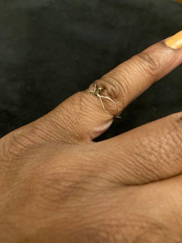 RING Silver Plated Copper Wire And Brass Crimps Infinity Ring