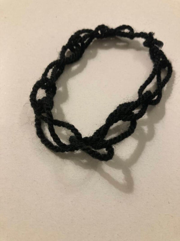 CROCHET BRACELET Black Finger Crochet