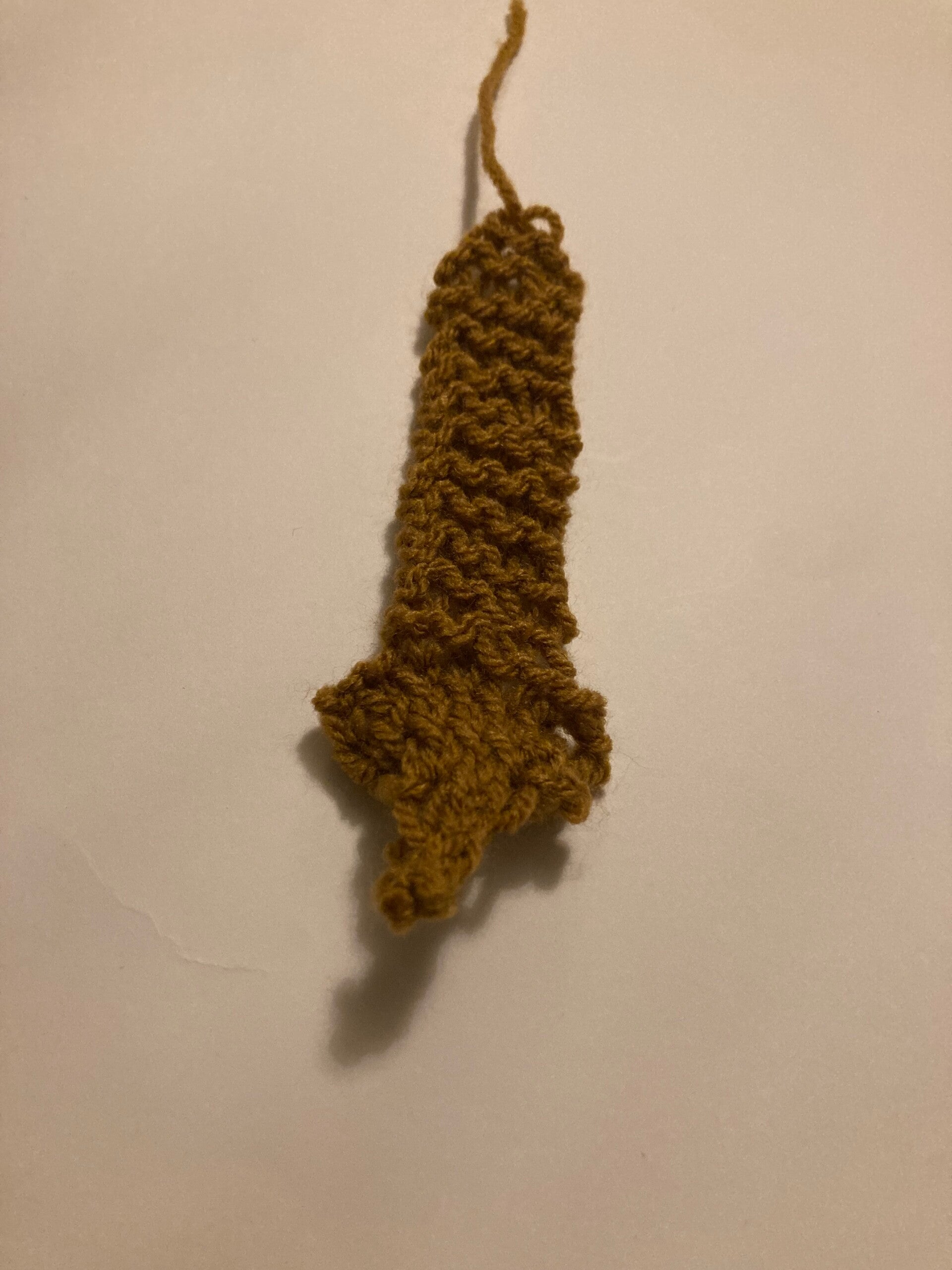 FOX BOOKMARK Ochre Hand Knit Recycled Acrylic Yarn