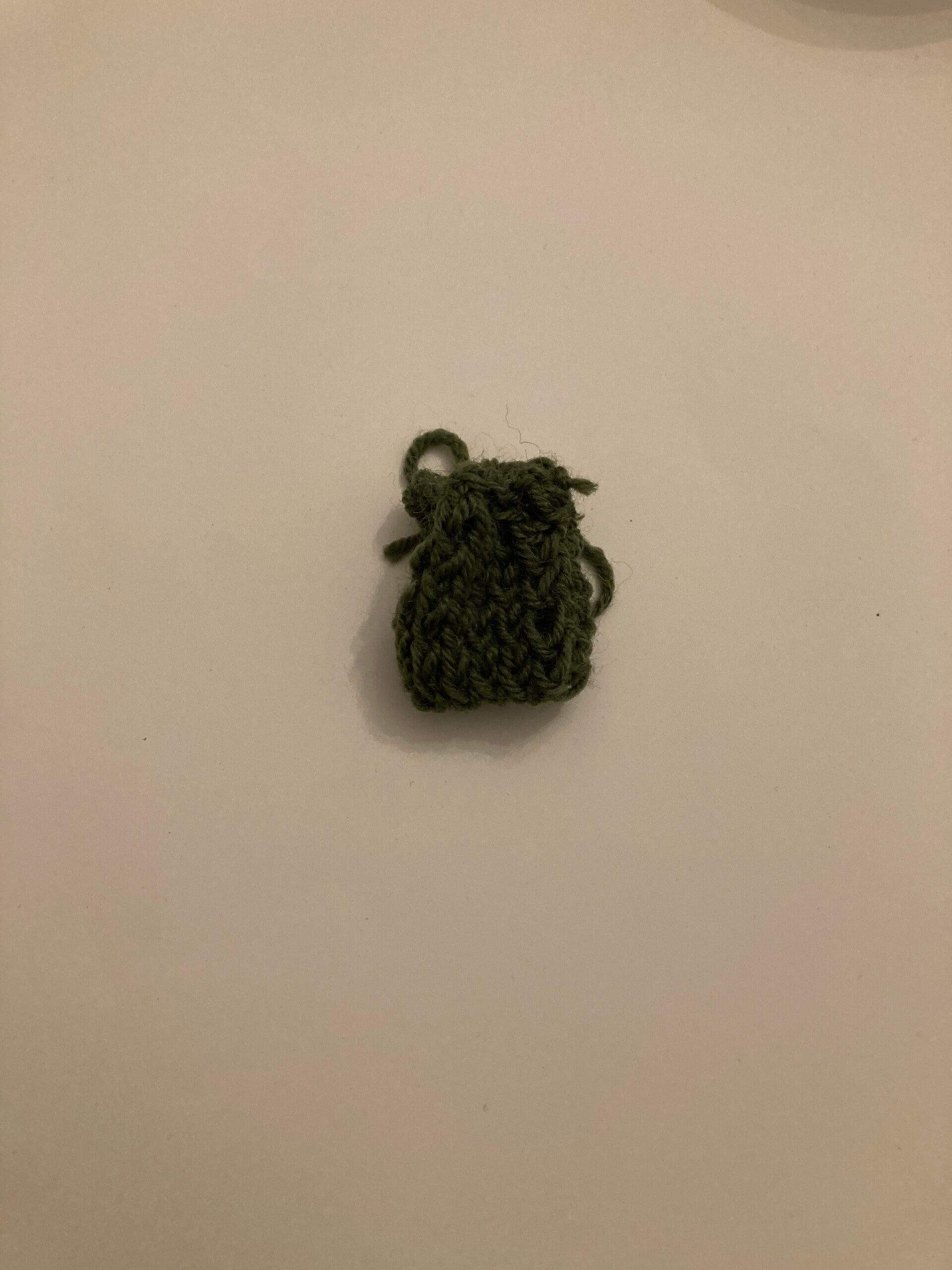 MINIATURE KNIT PURSE Drawstring 1” Yew Real Wool