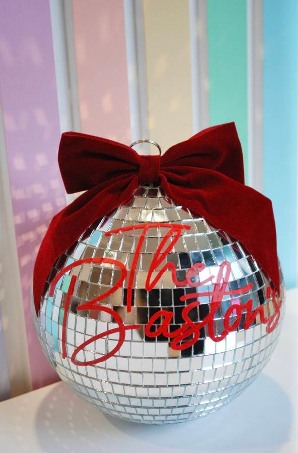 Christmas Bow Disco Ball