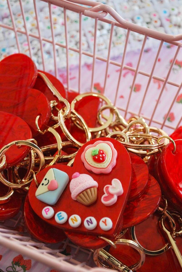 Make your own Galentine's heart keyring’s