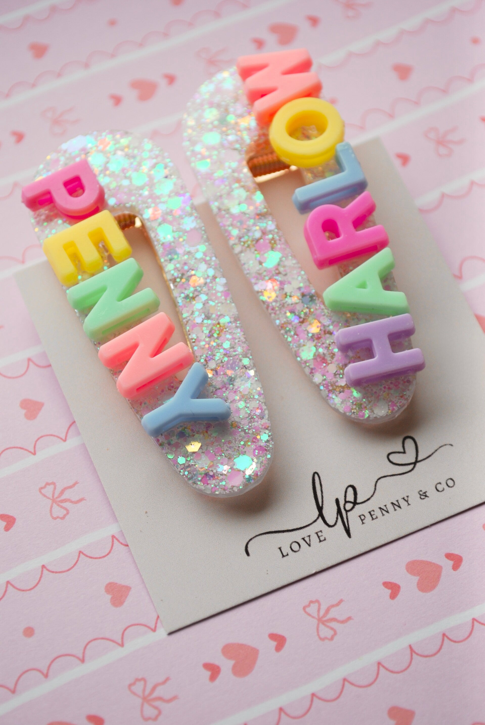 Pastel Letter Handmade Resin Clip