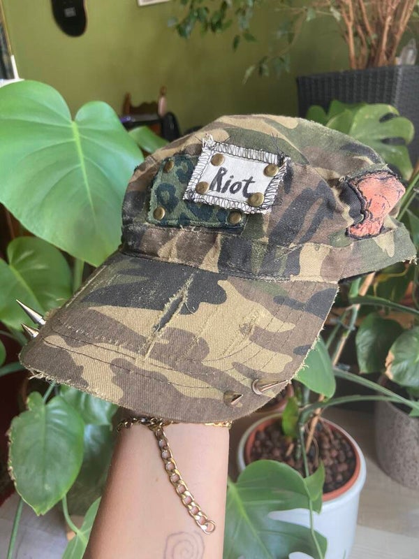 Camouflage Cap x Used look