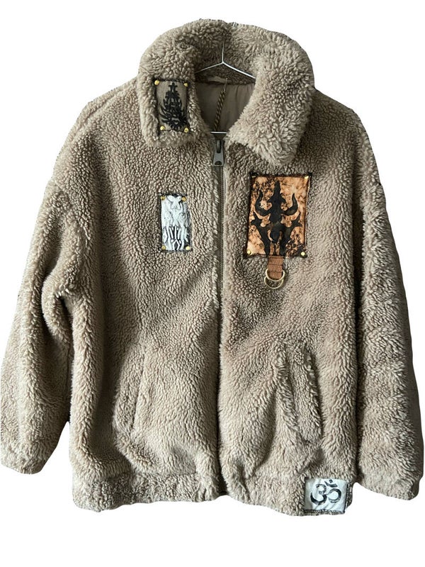 Plüüüüüsch Jacke x XL x handmade Patches