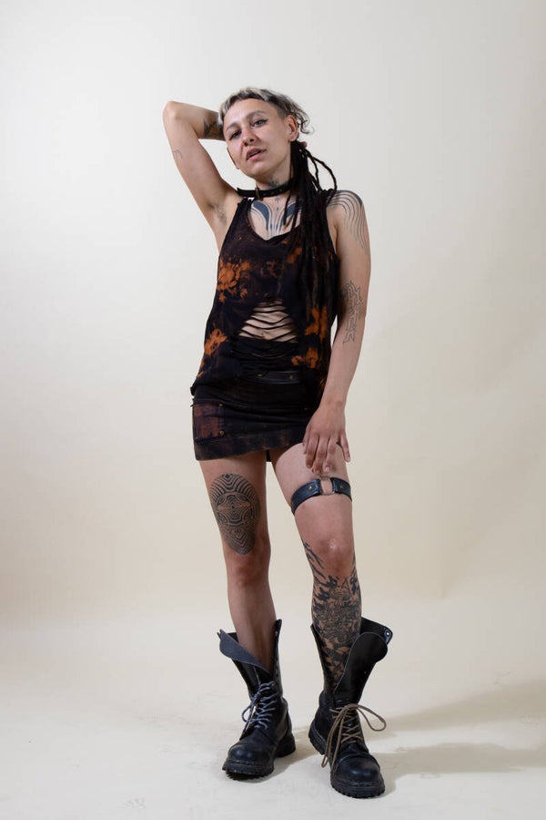 handmade Tank top x Om x used look