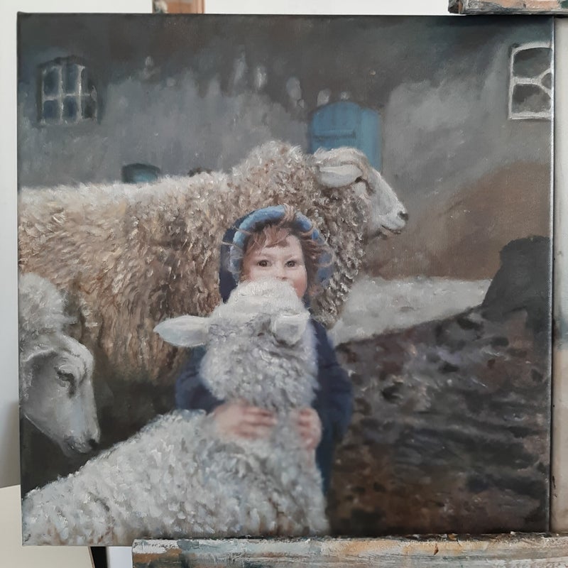 olieverf 40x40cm oprdracht