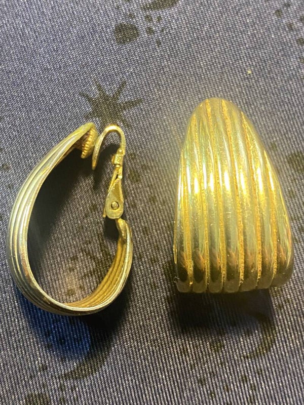 boucles d'oreilles clips vintage 80's dorées