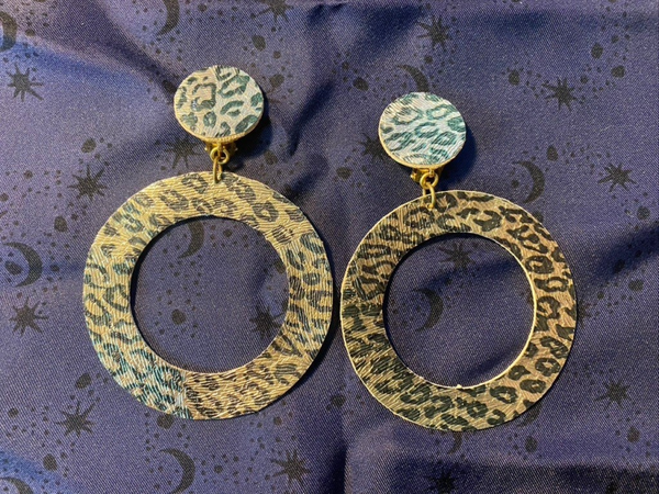 créoles clips panthère métal doré