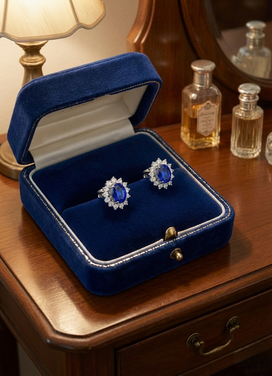 The Imperial Azure Halo Earrings