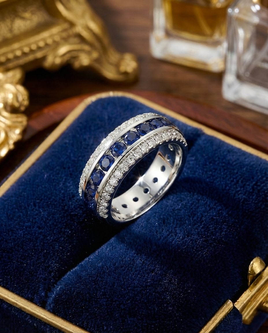 The Heritage Blue Pave Ring