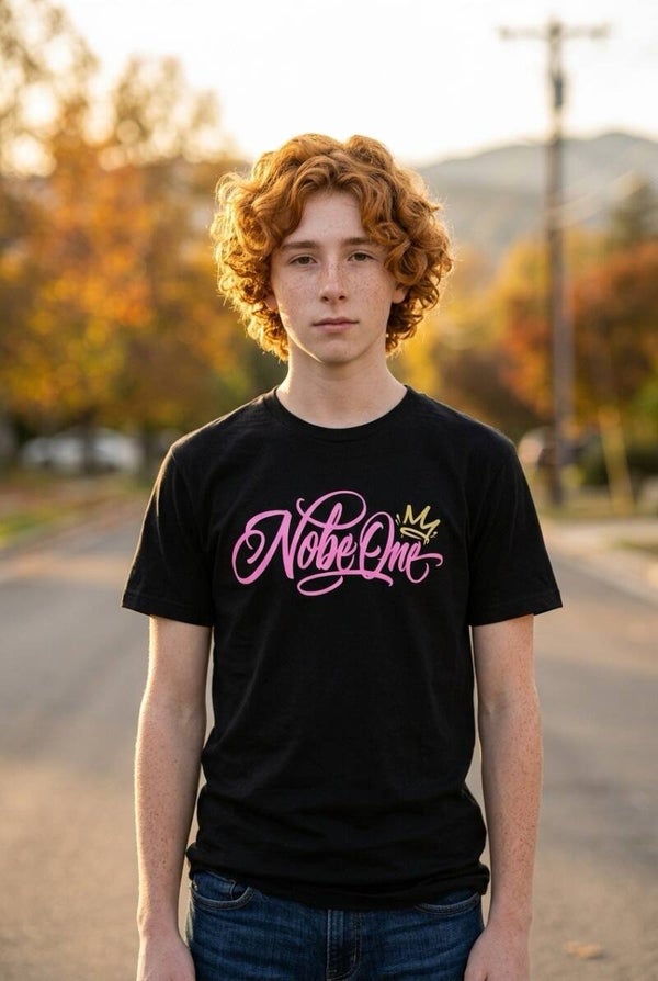 T-Shirt Nobe One noir et rose