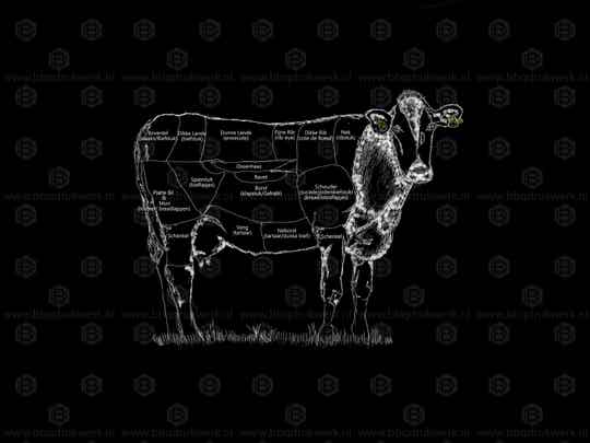 Tuinposter slagers koe (TP02)