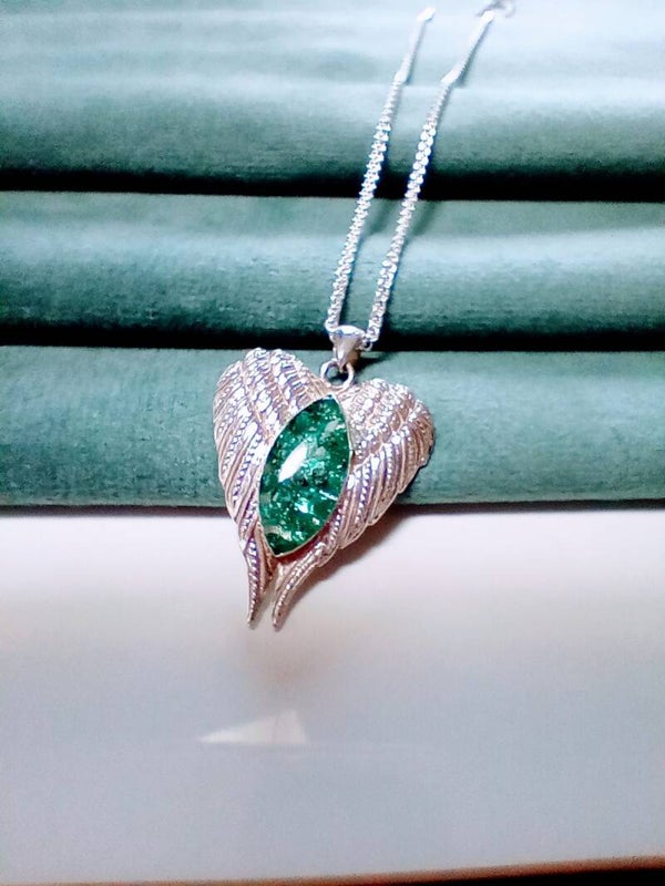Angel Wings Memorial Ashes Necklace in Sterling Silver