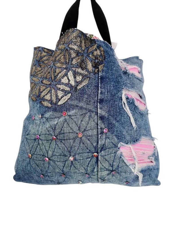 Jeans-Tasche im Lebensblume/Blume des Lebens Design