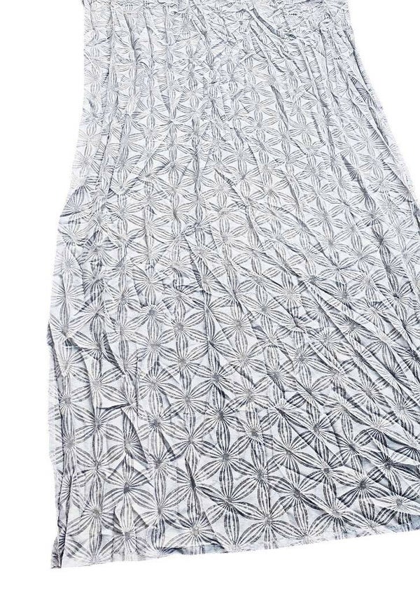 Ösenvorhänge/ Gardinen mit Lebensblume/Blume des Lebens in hellgrau