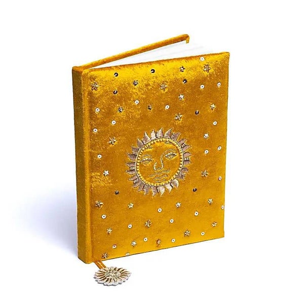 Notizbuch Samt Sonne gelb