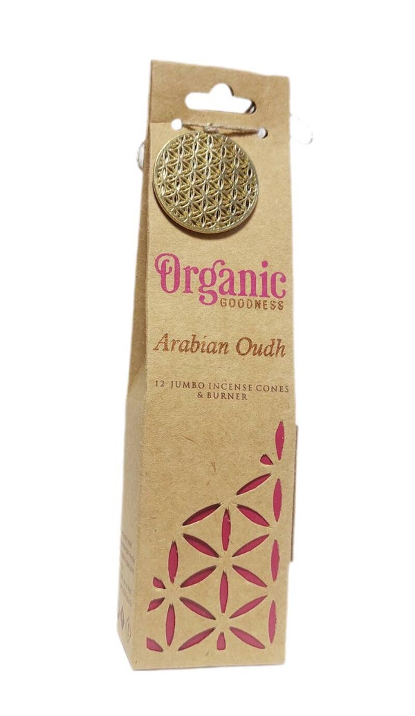 Organic Goodness Arabisches Oudh Weihrauchkegel + Halter